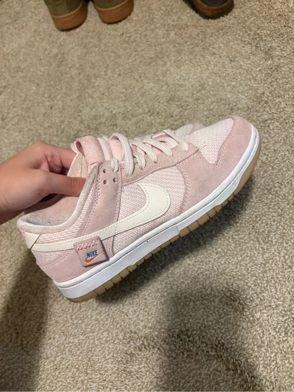 Nike Pink and Cream Low-Top Sneakers